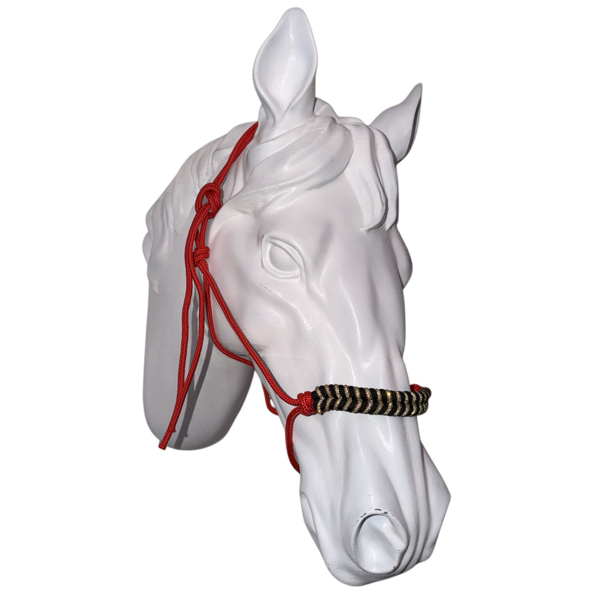 Rope halter red and gold