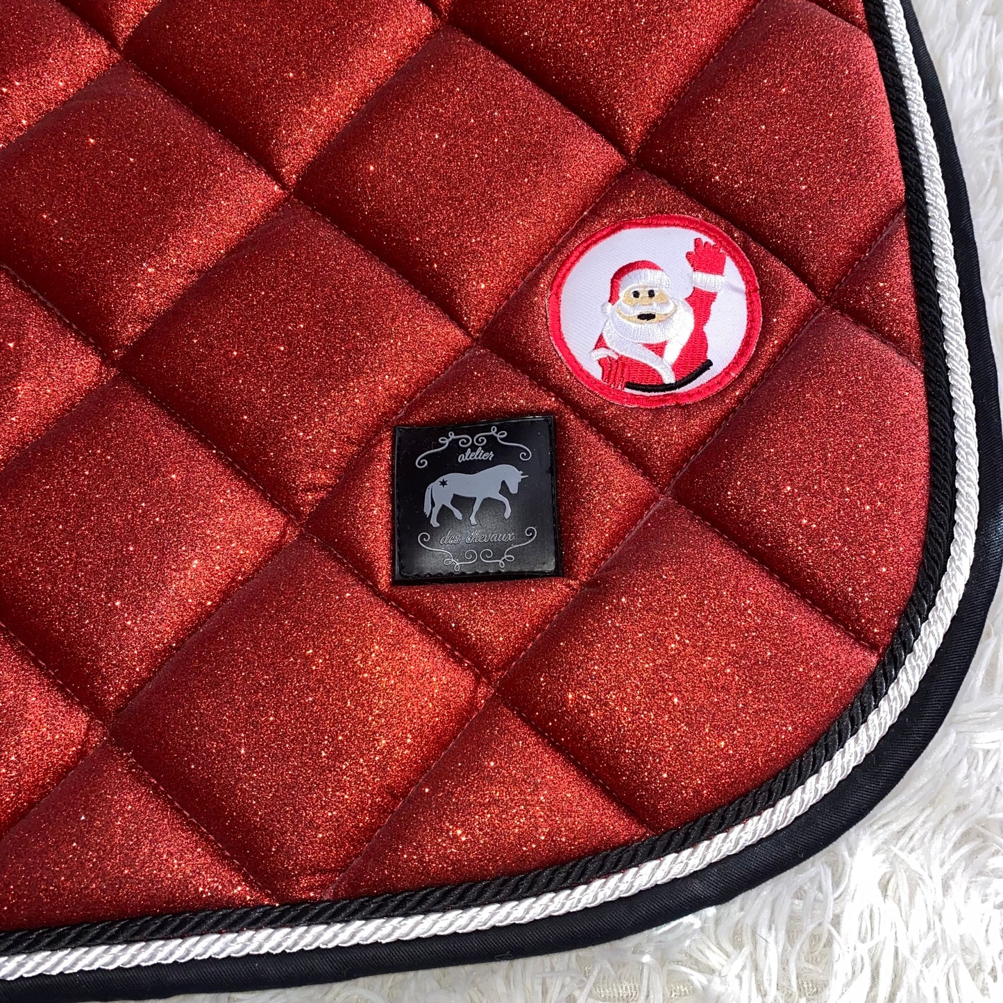 Sottosella da salto rosso natalizio glitter