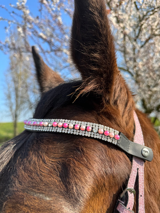 Browband pink pearls