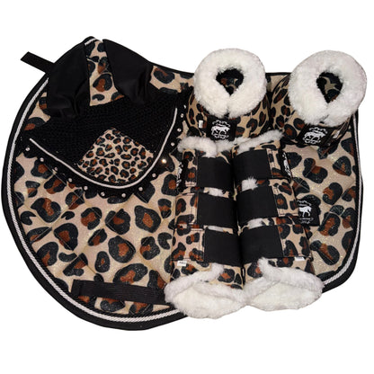Set showjumping leopard brown glitter