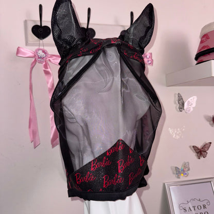 Fly-mask black and fucshia glitter