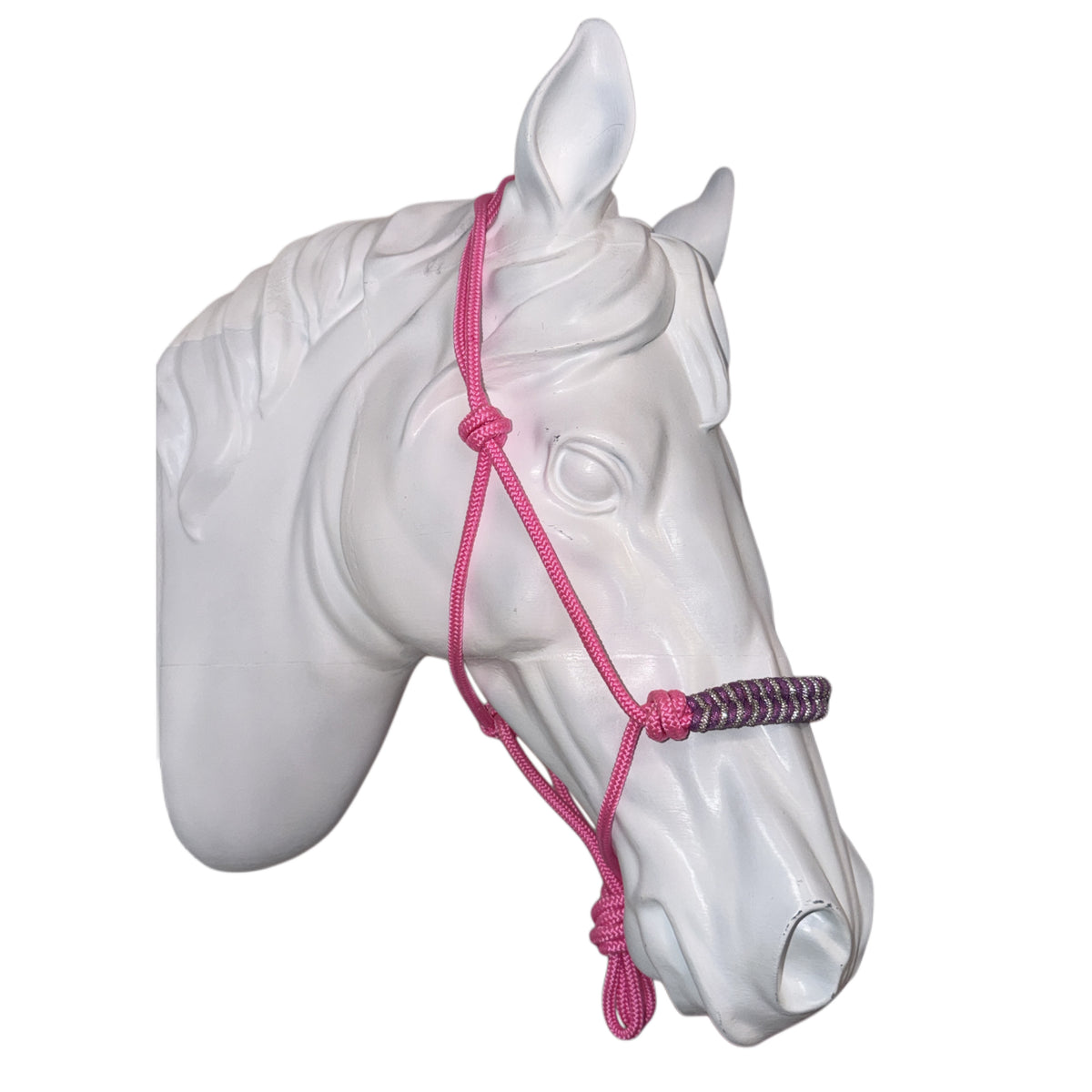 Rope halter pink and silver