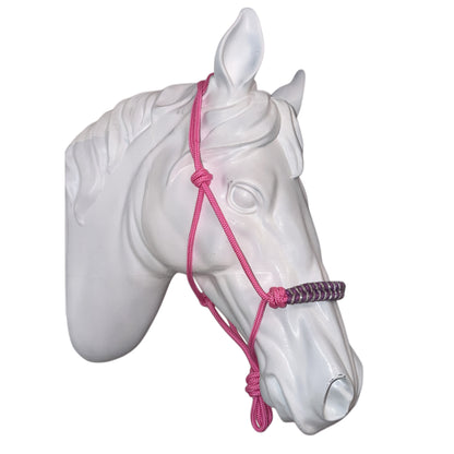 Rope halter pink and silver