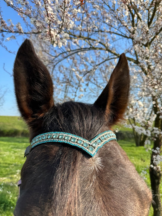 Browband Blush Diamond - Sky blue