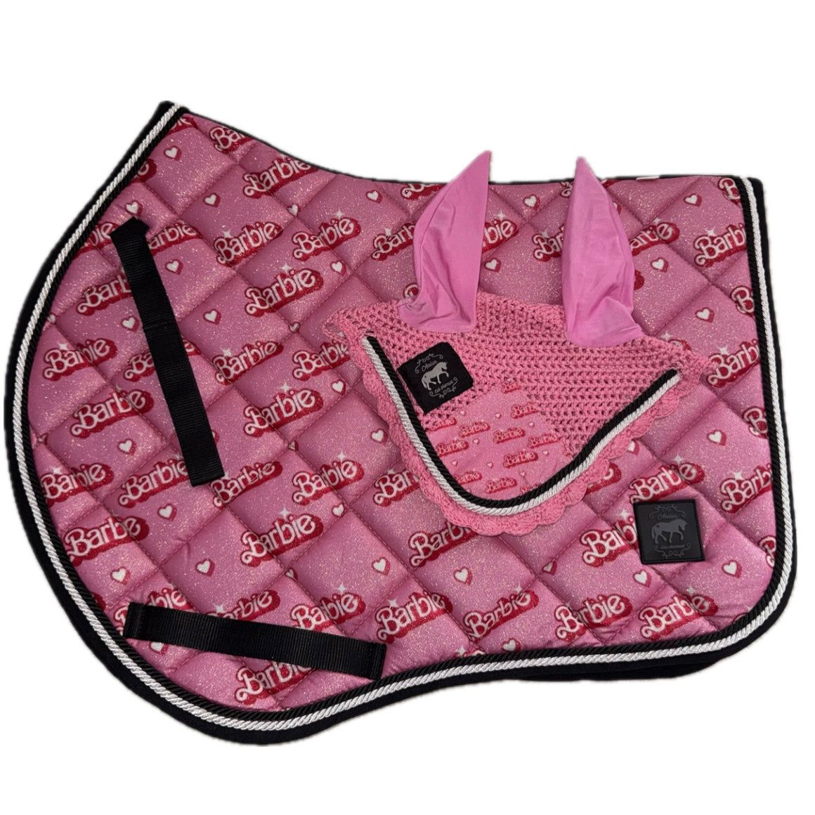 Saddlepad showjumping and bonnet pink glitter