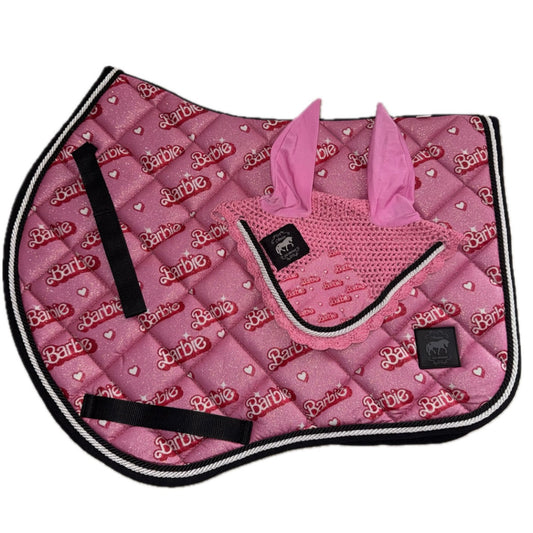 Saddlepad showjumping and bonnet pink glitter