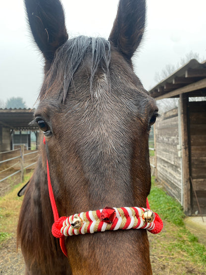 Cavezza rossa in corda natalizia