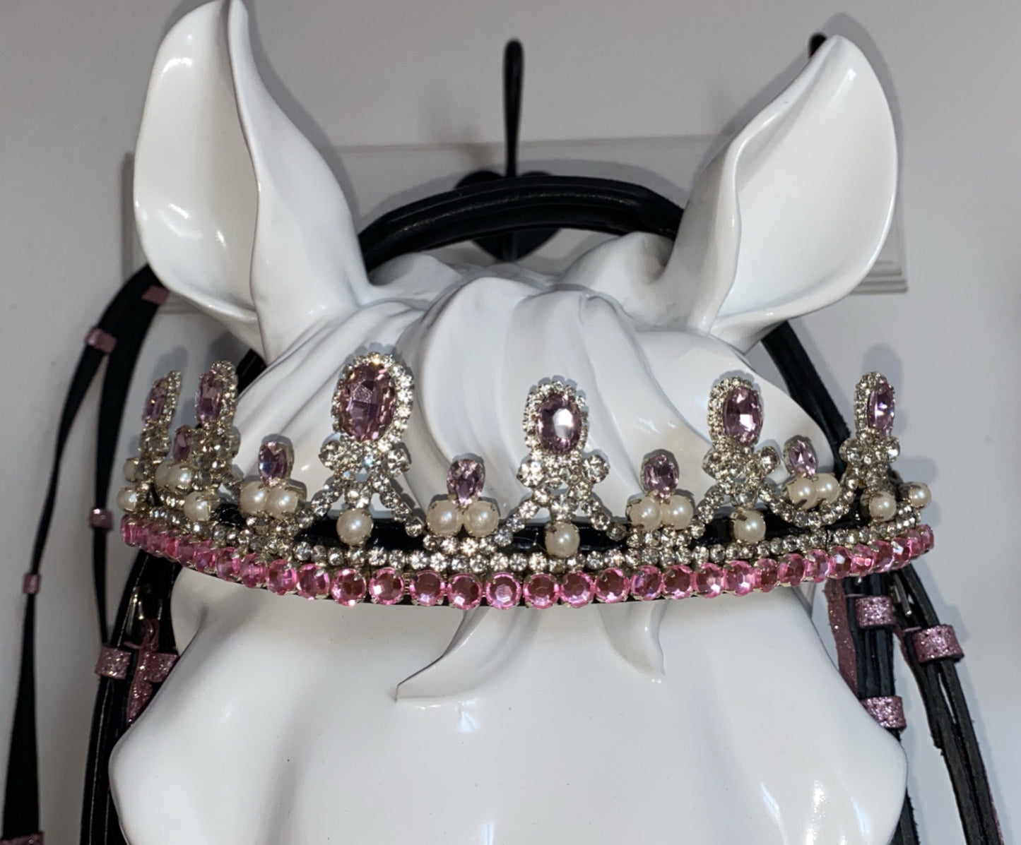 Testiera con redini rosa chiaro glitter