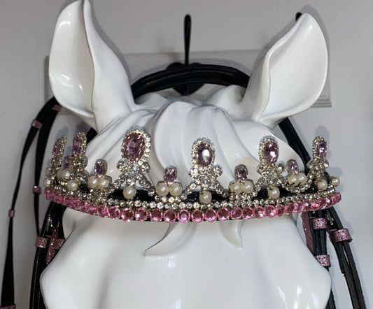 Testiera con redini rosa chiaro glitter