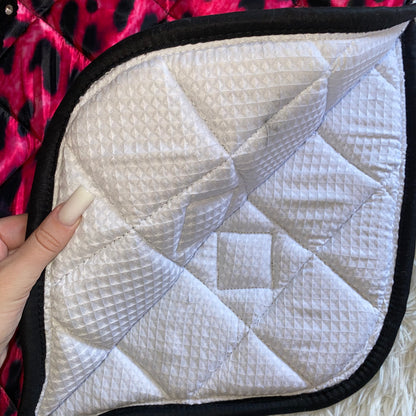 Sottosella e cuffietta fucsia leopardato da salto