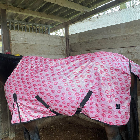 Blanket pink with kiss glitter
