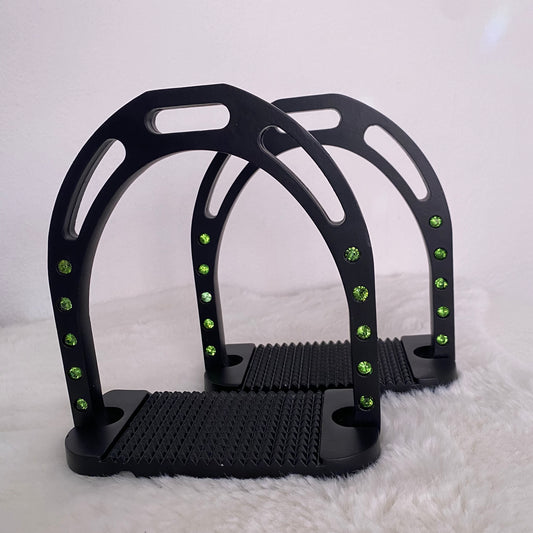 Staffe con brillantini verdi