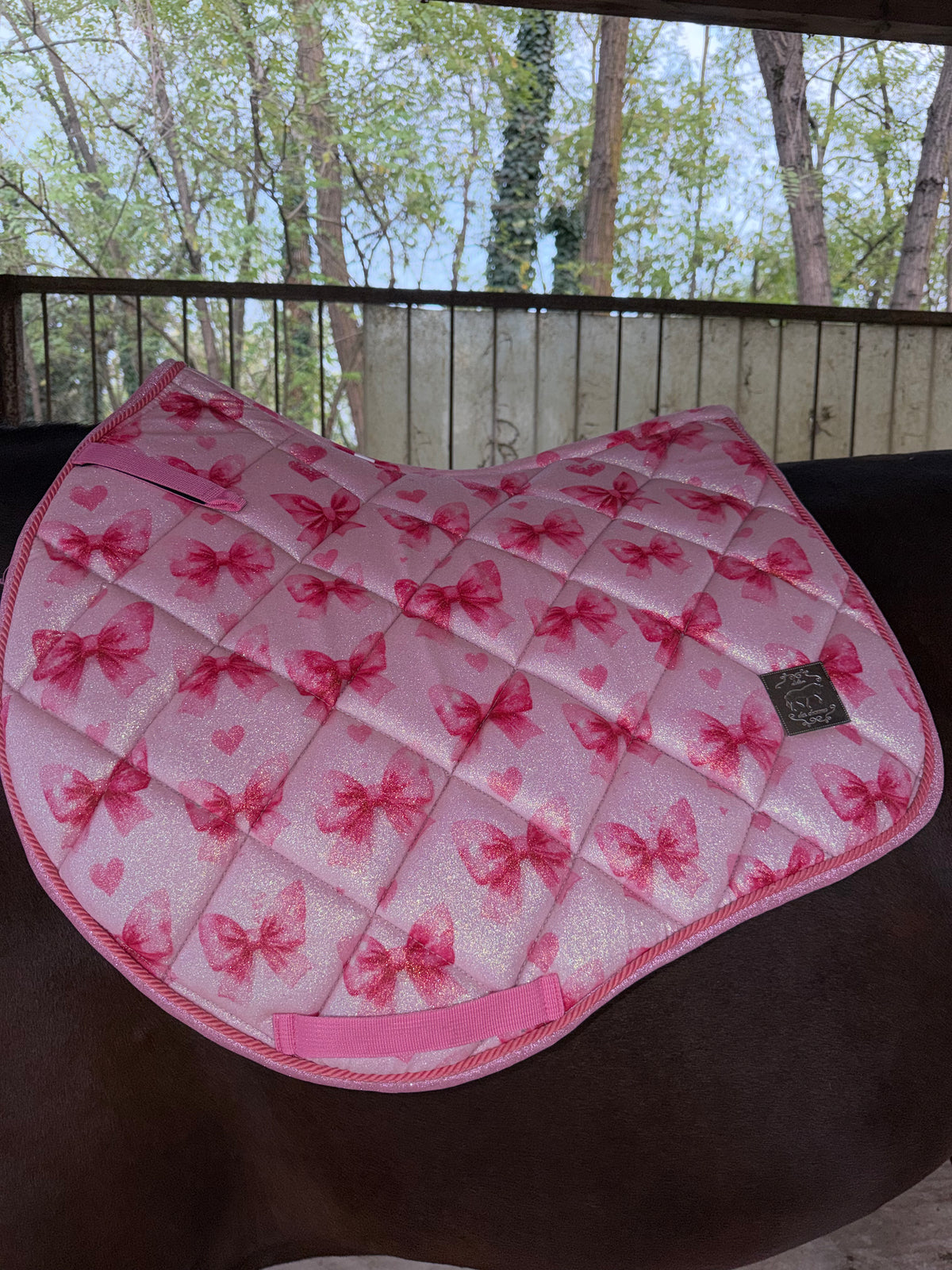 Set showjumping light pink with bows glitter
