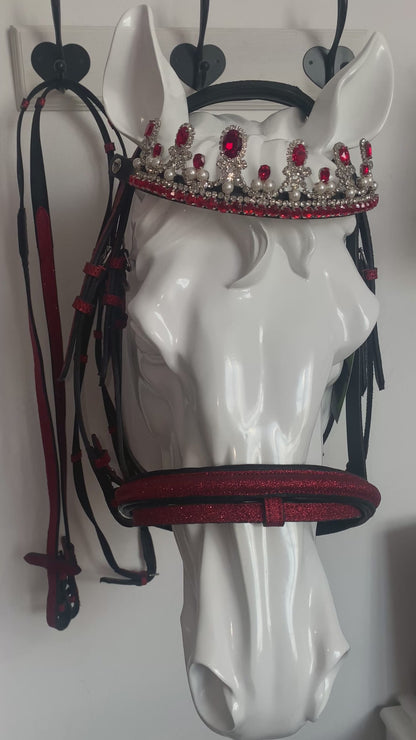 Testiera con redini rosso glitter