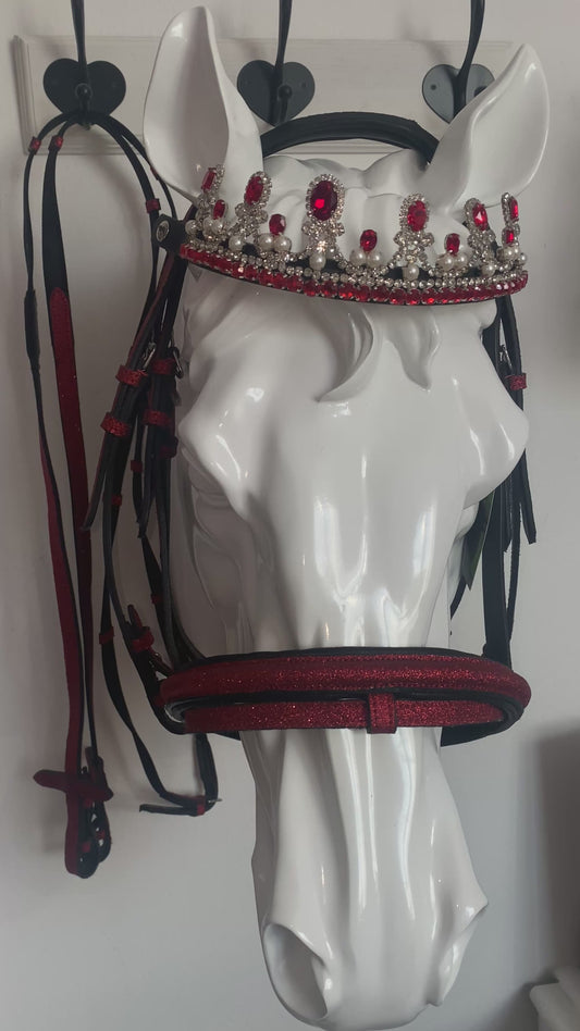 Testiera con redini rosso glitter