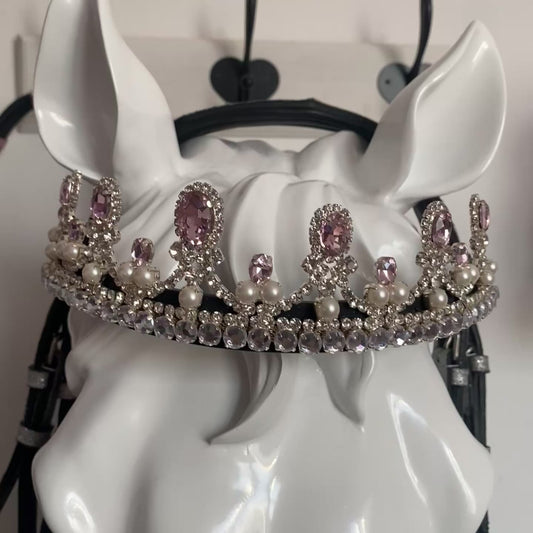 Frontalino corona argento/rosa